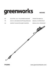 GreenWorks PSA803 Manuel D'opérateur