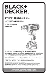 Black & Decker BDCD112 Manuel D'instructions