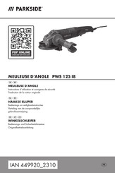 Parkside PWS 125 I8 Instructions D'utilisation Et Consignes De Sécurité