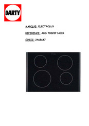 Electrolux ARTHUR MARTIN AHS 70020 P Notice D'utilisation