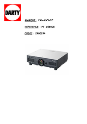 Panasonic PT-D5600E Manuel D'utilisation