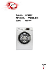 Hotpoint Ariston RPG 825 JS FR Mode D'emploi