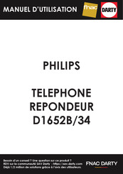 Philips D1652B/34 Documentation D'utilisation Détaillée