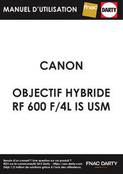 Canon RF 600 F/4L IS USM Mode D'emploi