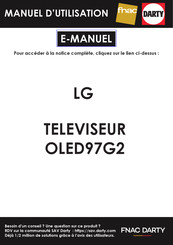 LG OLED97G2 Serie Guide De L'utilisateur