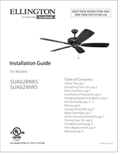 Craftmade ELLINGTON SUA62BNK5 Guide D'installation