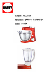 Moulinex MasterChef Gourmet QA400GB1 Manuel D'utilisation