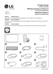 LG 55EW5TF Guide D'installation