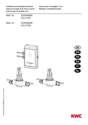 KWC ACLX1001 Notice De Montage Et De Mise En Service
