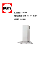 sauter SHD 432 XF1 INOX Guide D'installation Et D'utilisation