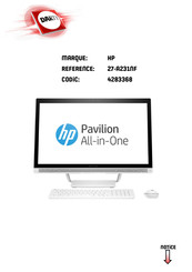 HP Pavilion 27-A231NF Manuel De L'utilisateur