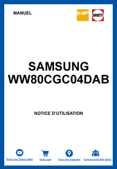 Samsung WW80CGC04DAB Manuel D'utilisation