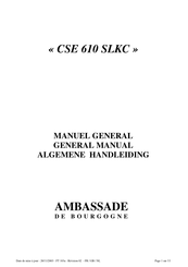 Ambassade de Bourgogne CSE 610 SLKC Manuel