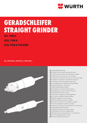 Würth GSL 950-E POWER Traduction Des Instructions De Service D'origine