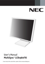 NEC MultiSync LCD1980FXI-MultiSync BK-R Mode D'emploi