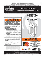 Napoleon GD82PT-PA PROPANE Instructions D'installation Et D'utilisation