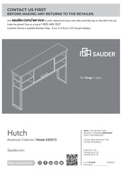 Sauder Hutch 430073 Instructions De Montage