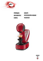 Krups Nescafe Dolce Gusto INFINISSIMA YY3877FD Mode D'emploi