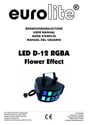 EuroLite LED D-12 RGBA Flower Effect Mode D'emploi