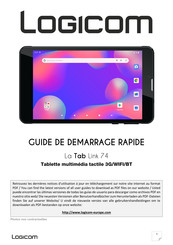 LOGICOM La Tab Link 74 Guide De Démarrage Rapide