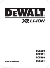 DeWalt DCE581 Traduction De La Notice D'instructions Originale