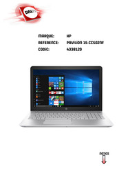 HP Pavilion 15-CC502NF Manuel De L'utilisateur