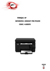 HP LaserJet Pro M125A Guide De L'utilisateur