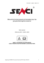 Senci 82028 Manuel De Fonctionnement Et D'entretien