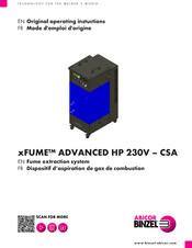 Abicor Binzel xFUME ADVANCED HP 230V CSA Mode D'emploi D'origine