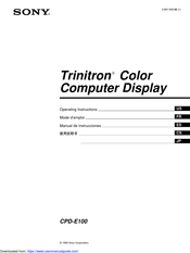 Sony Trinitron CPD-E100 Mode D'emploi