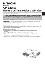 Hitachi CP-S235W Manuel D'utilisation