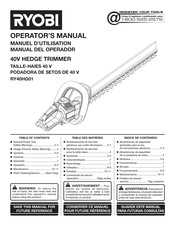 Ryobi RY40HG01 Manuel D'utilisation