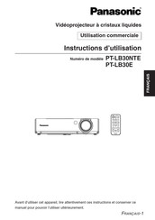 Panasonic PT-LB30E Instructions D'utilisation