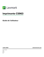 Lexmark CS963 Guide De L'utilisateur