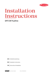 Fronius OPT/i WF PushPull Instructions D'installation