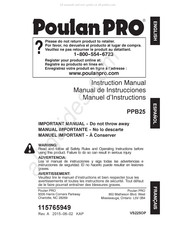 Poulan Pro PPB25 Manuel D'instructions