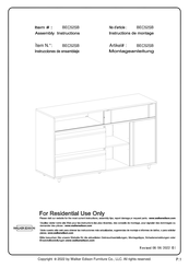 Walker Edison Beckett BEC52SBCOSW Instructions De Montage