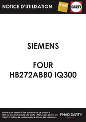 Siemens HB272ABB0 Manuel D'utilisation Et Notice D'installation