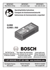 Bosch 3 601 K72 310 Consignes De Fonctionnement/Sécurité