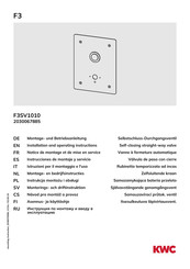 KWC F3SV1010 Notice De Montage Et De Mise En Service