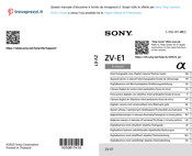 Sony ZV-E1 Guide De Démarrage