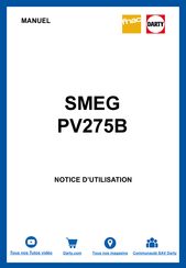 Smeg PV275B Notice D'utilisation