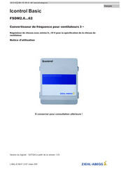 ZIEHL-ABEGG Icontrol FSDM2 6 62 Serie Notice D'utilisation