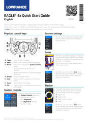 Lowrance EAGLE 4x Guide De Démarrage Rapide