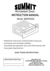 Summit MDR30SS Manuel D'instructions