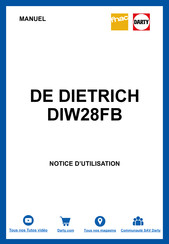 De Dietrich DIW28FB Guide D'utilisation