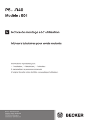 Becker P5-16-E01 Notice De Montage Et D'utilisation