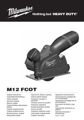 Milwaukee M12 FCOT-422X Notice Originale