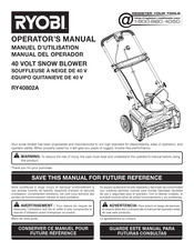 Ryobi RY40802A Manuel D'utilisation