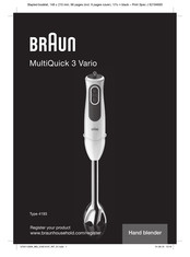 Braun MultiQuick 3 Vario MQ3135WH Mode D'emploi